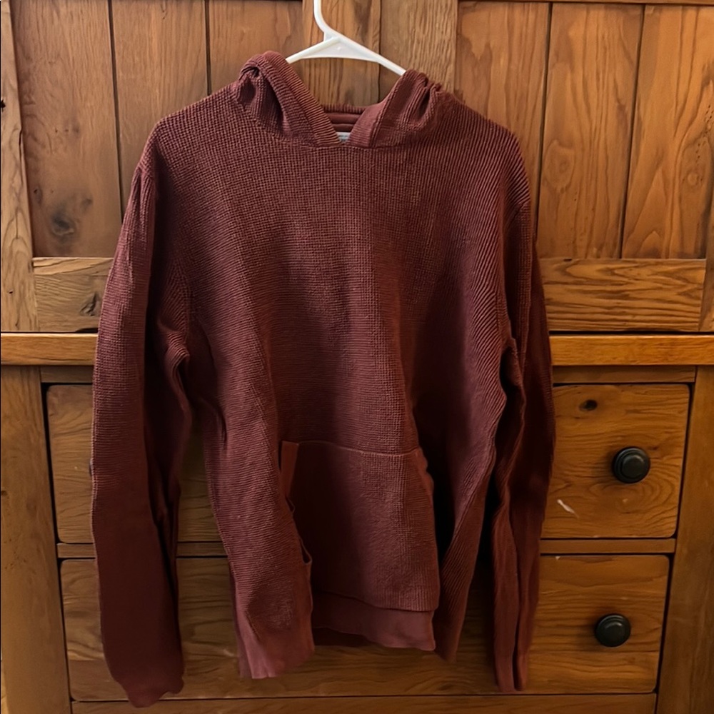 Rust Red Hooded Sweater
